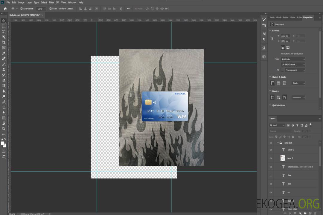 Photolook de la carte visa bancaire ABC du Botswana avant template